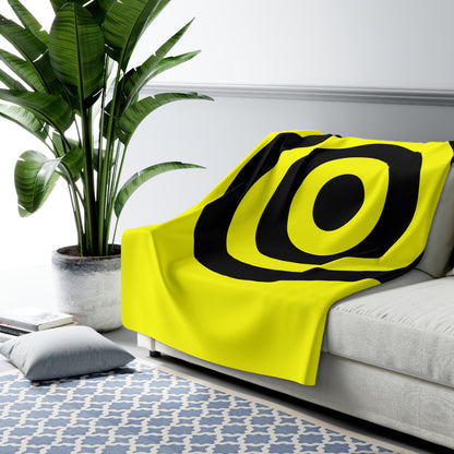 Yellow, Black Retro Target Blanket Throw