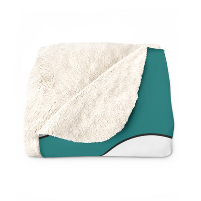 Teal, White Retro Polka Dots Blanket Throw