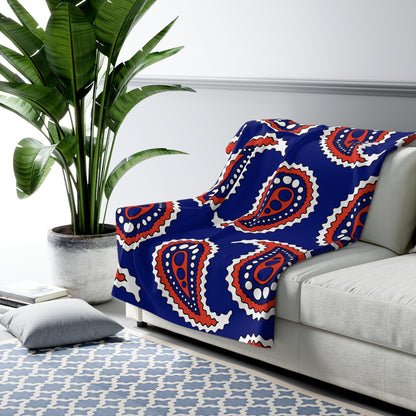 Cabo Verde Retro Paisley Blanket Throw