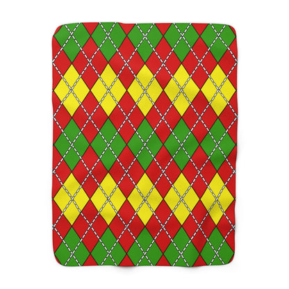 Burkina Faso Retro Argyle Blanket Throw