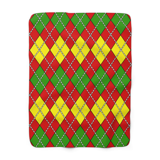 Burkina Faso Retro Argyle Blanket Throw