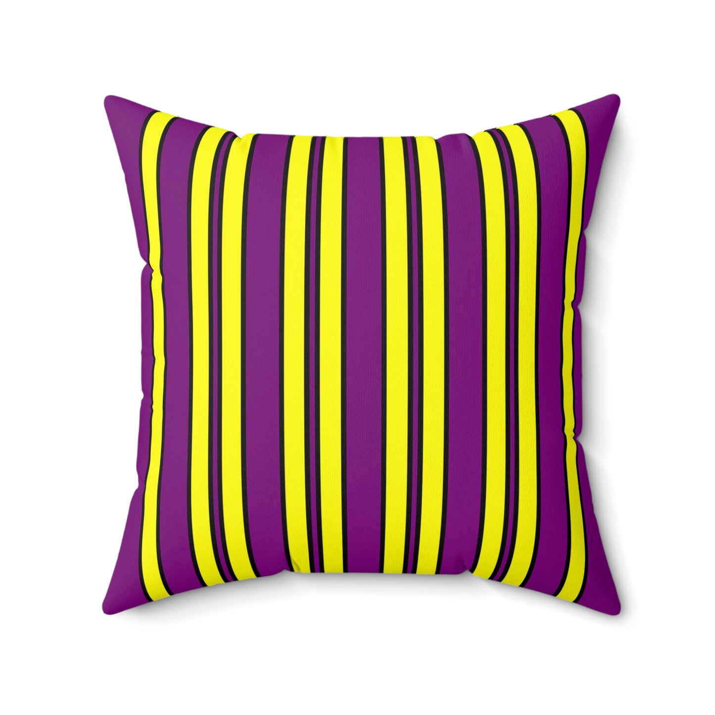 Purple, Yellow Retro Stripes Cushion Pillow