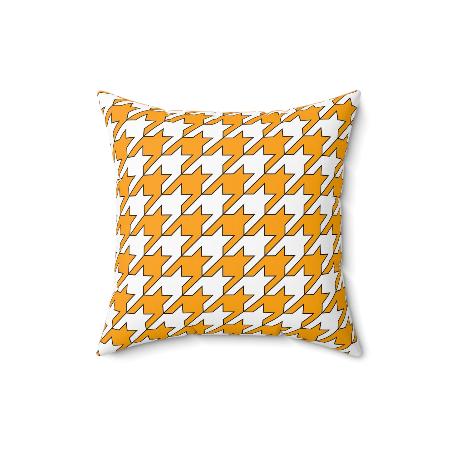 Orange, White Retro Houndstooth Cushion Pillow