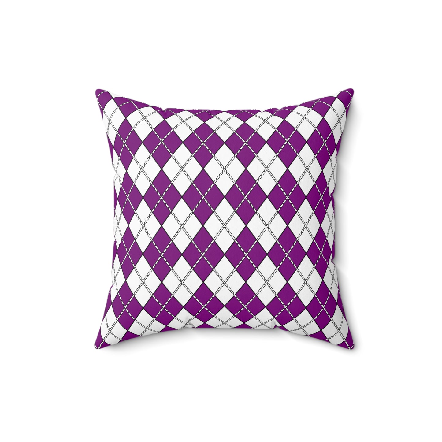 Purple, White Retro Argyle Cushion Pillow