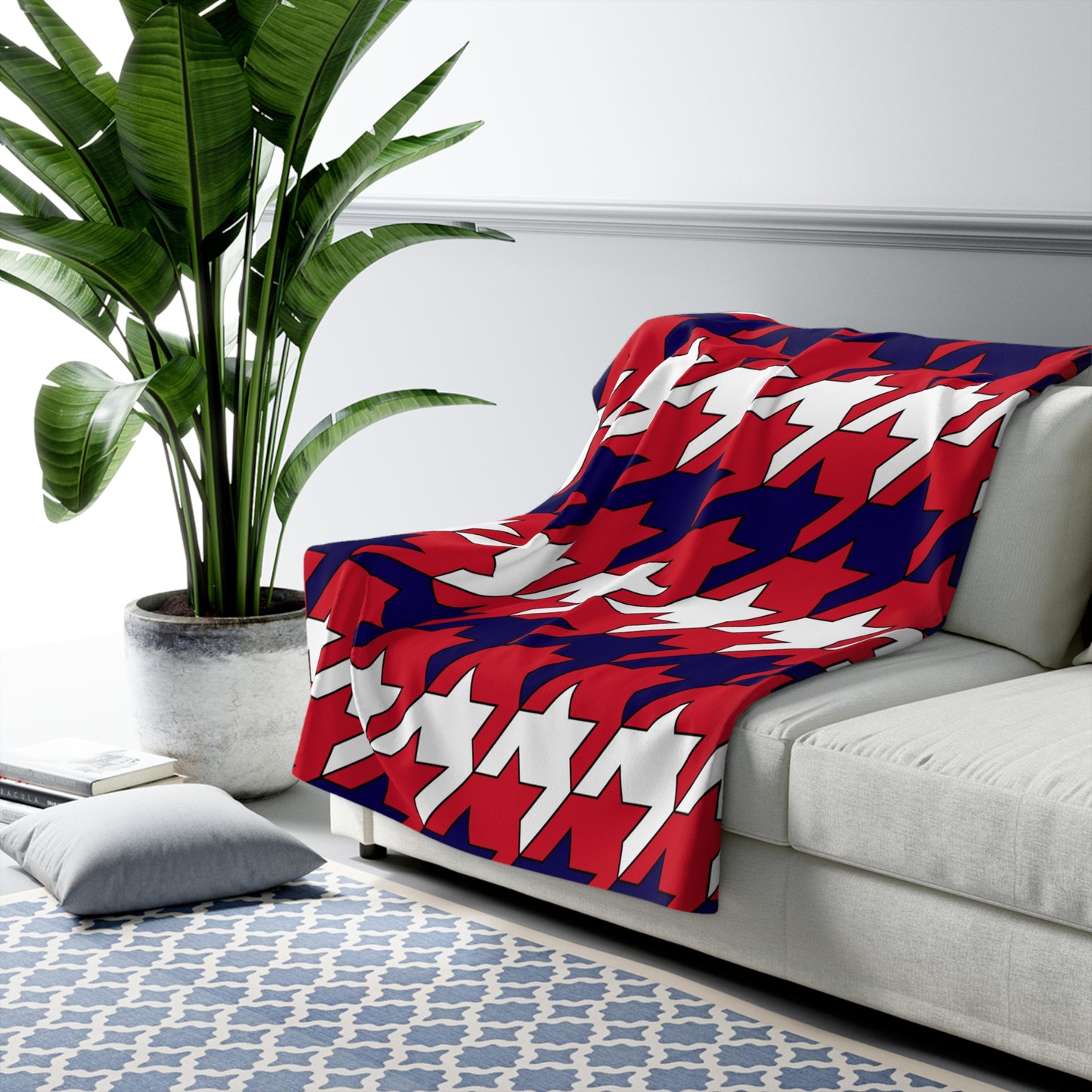 Bermuda Retro Houndstooth Blanket Throw