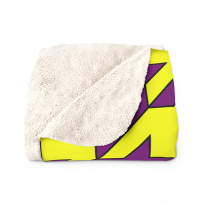 Purple, Yellow Retro Houndstooth Blanket Throw