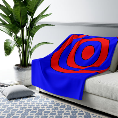 Blue, Red Retro Target Blanket Throw