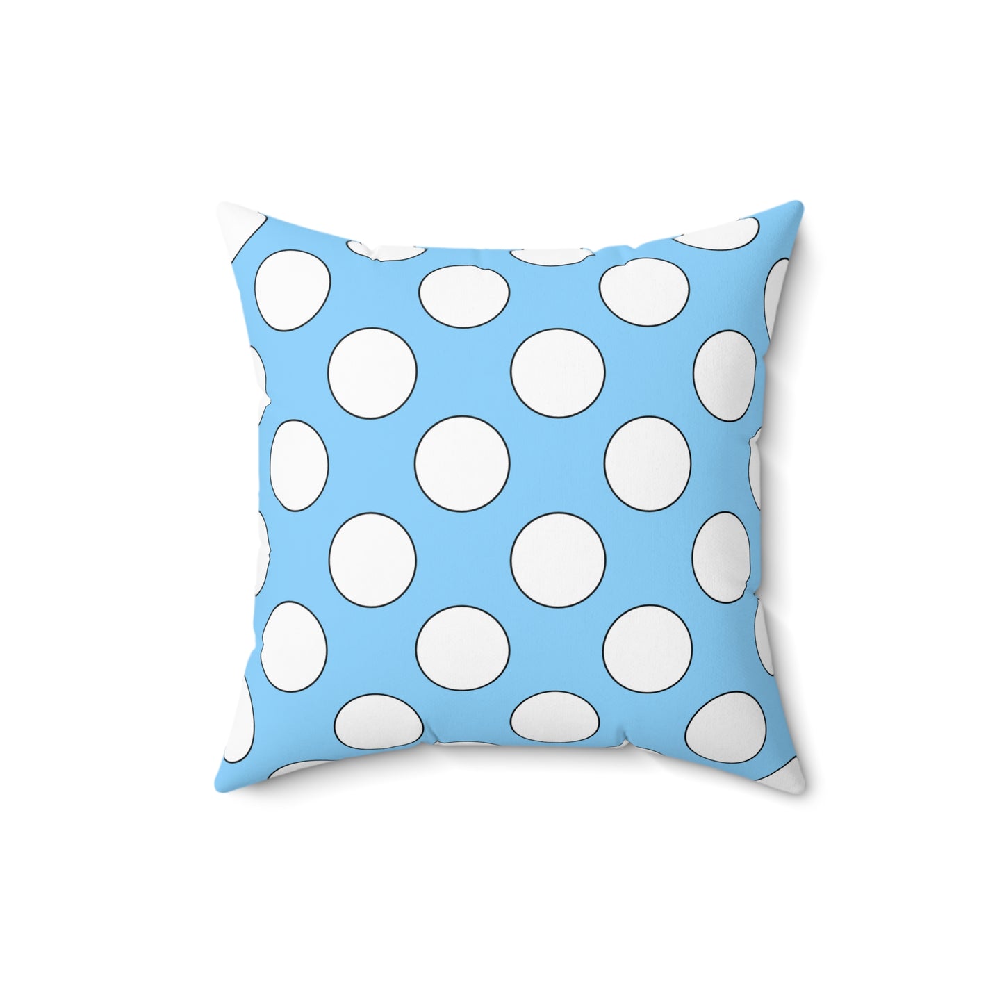 Light Blue, White Retro Polka Dots Cushion Pillow