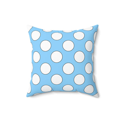 Light Blue, White Retro Polka Dots Cushion Pillow