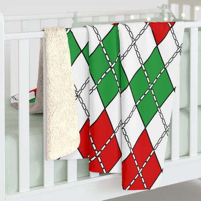 Iran Retro Argyle Blanket Throw