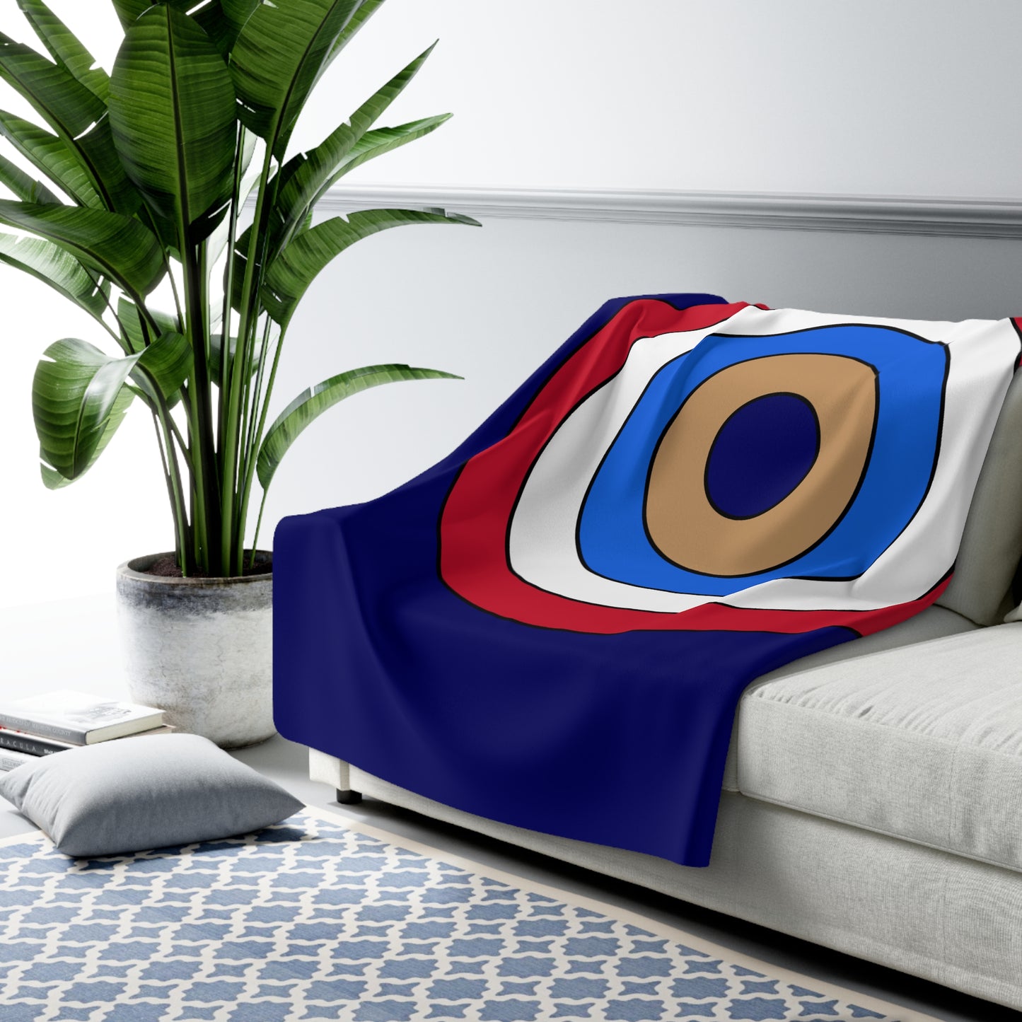 Tristan Da Cunha Retro Target Blanket Throw