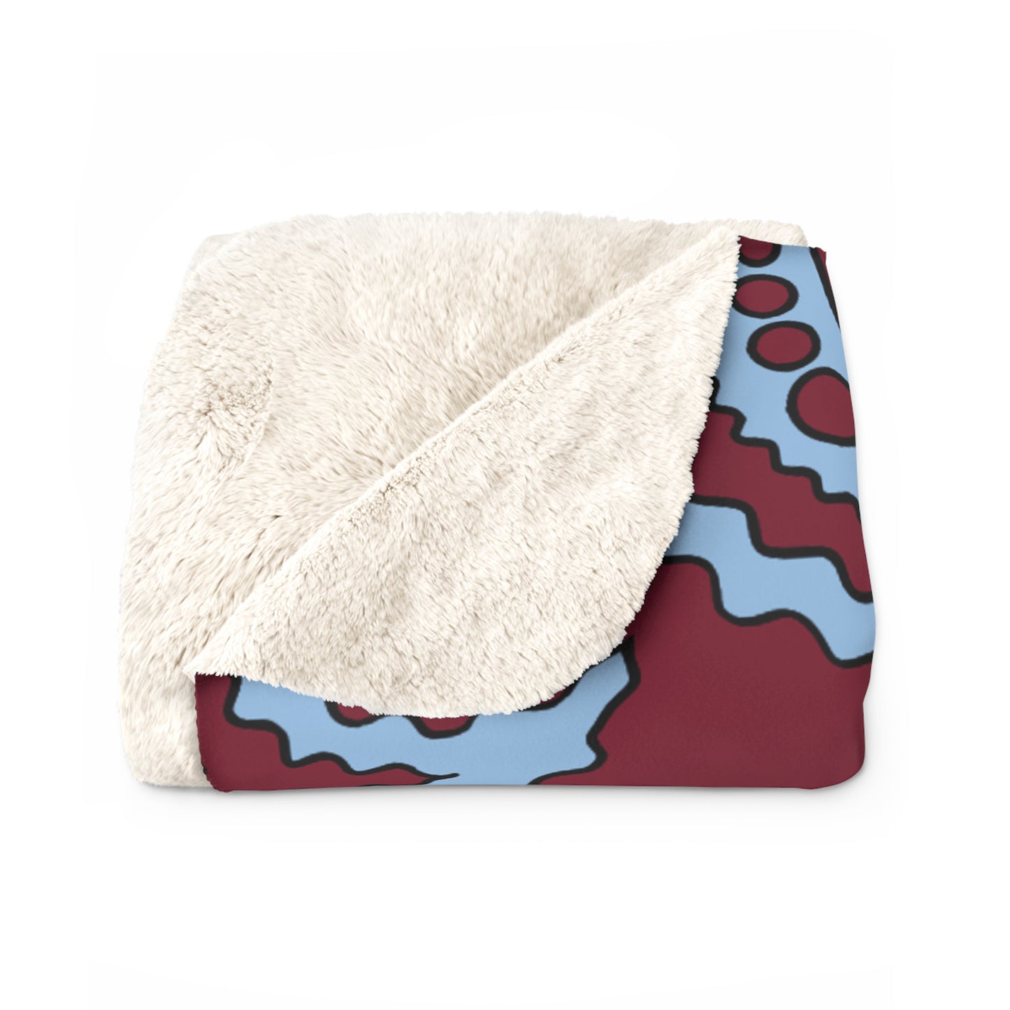 Claret, Blue Retro Paisley Blanket Throw