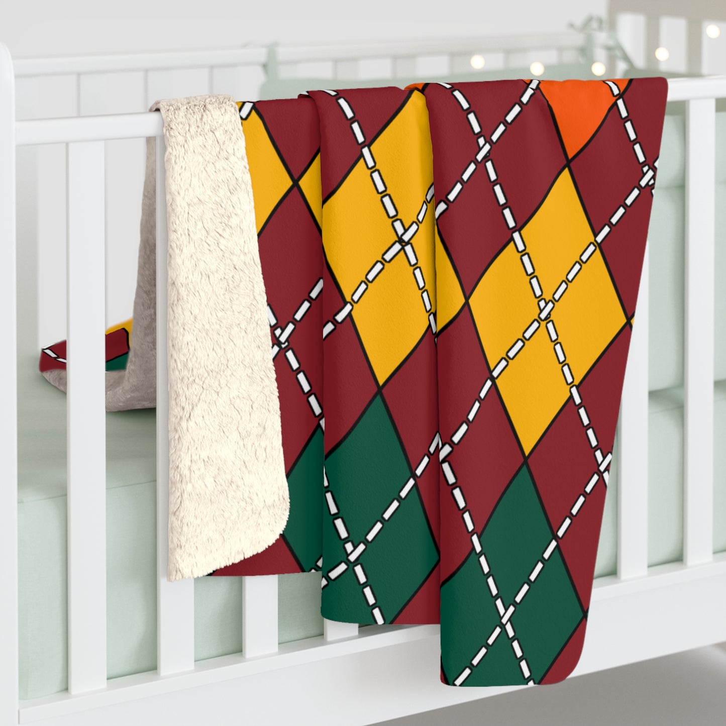 Sri Lanka Retro Argyle Blanket Throw