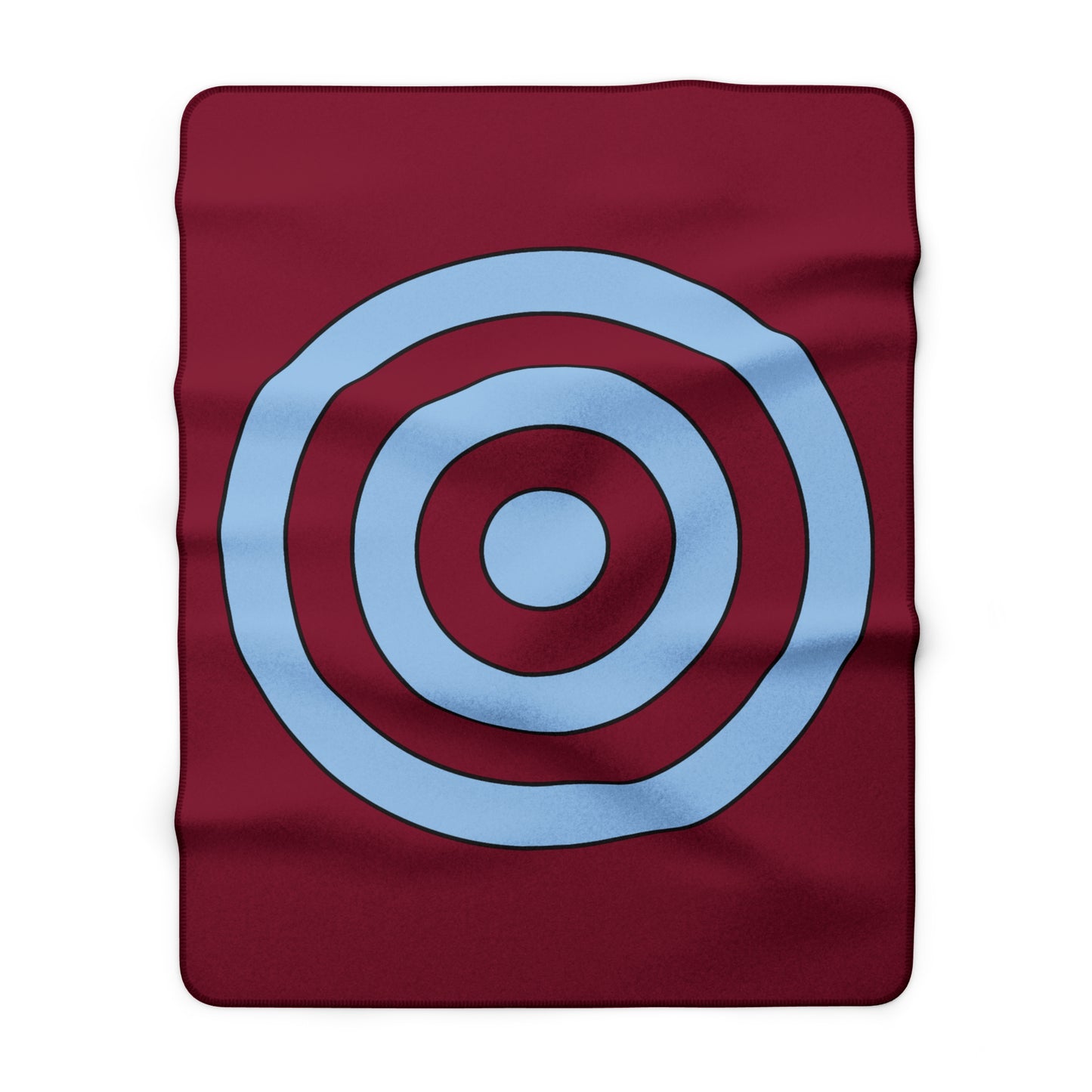 Claret, Blue Retro Target Blanket Throw