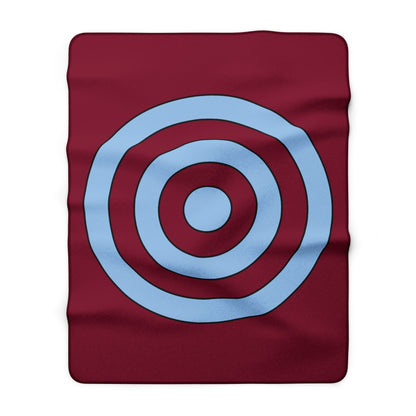 Claret, Blue Retro Target Blanket Throw