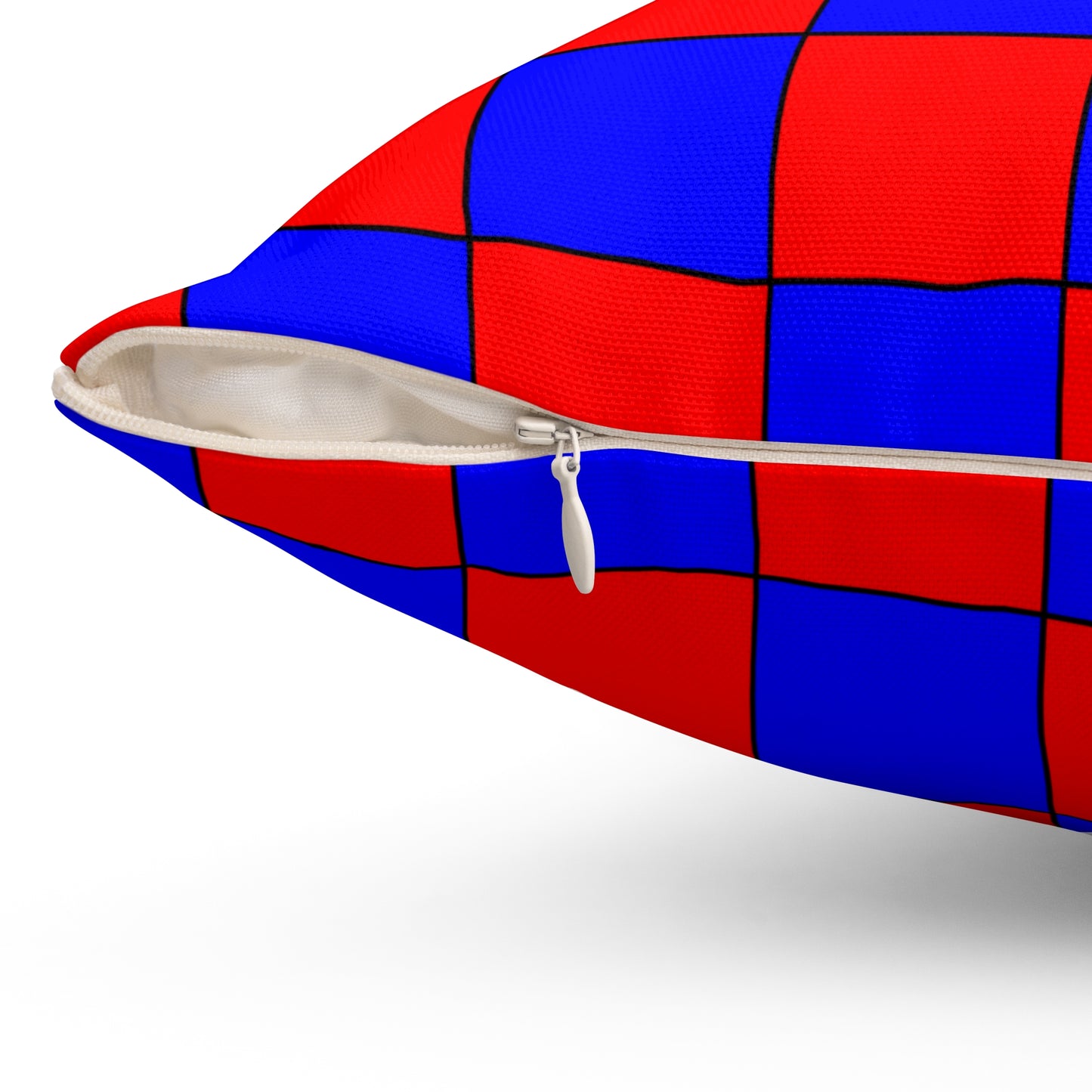 Red, Blue Retro Check Cushion Pillow