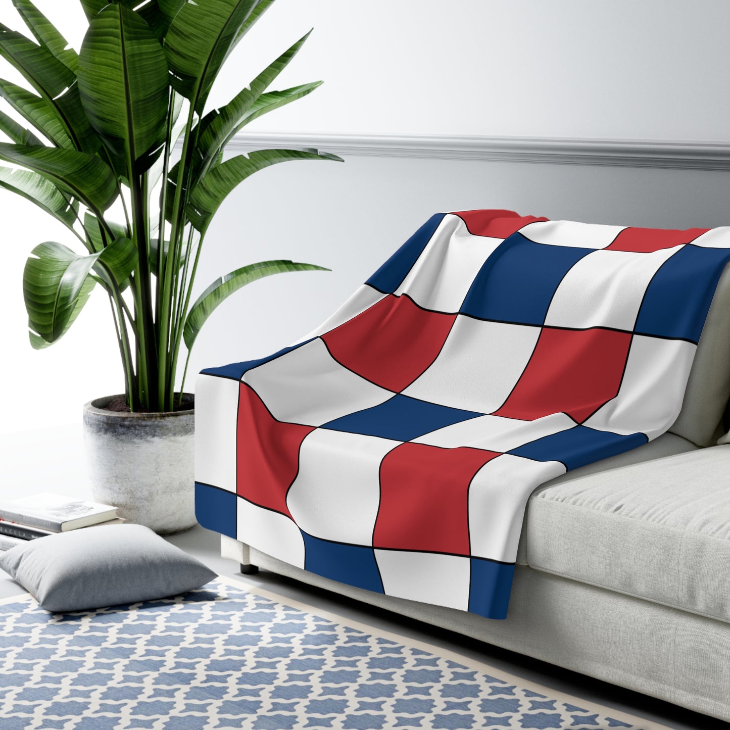 Serbia Retro Check Blanket Throw