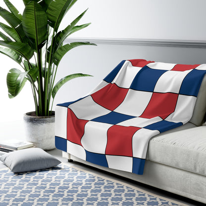 Serbia Retro Check Blanket Throw