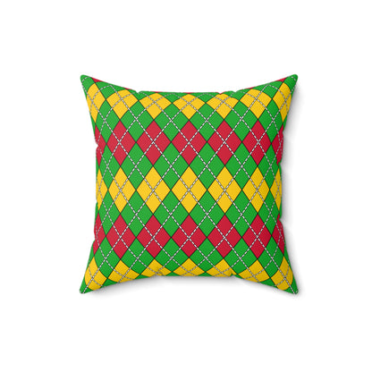 Sao Tome And Principe Retro Argyle Cushion Pillow