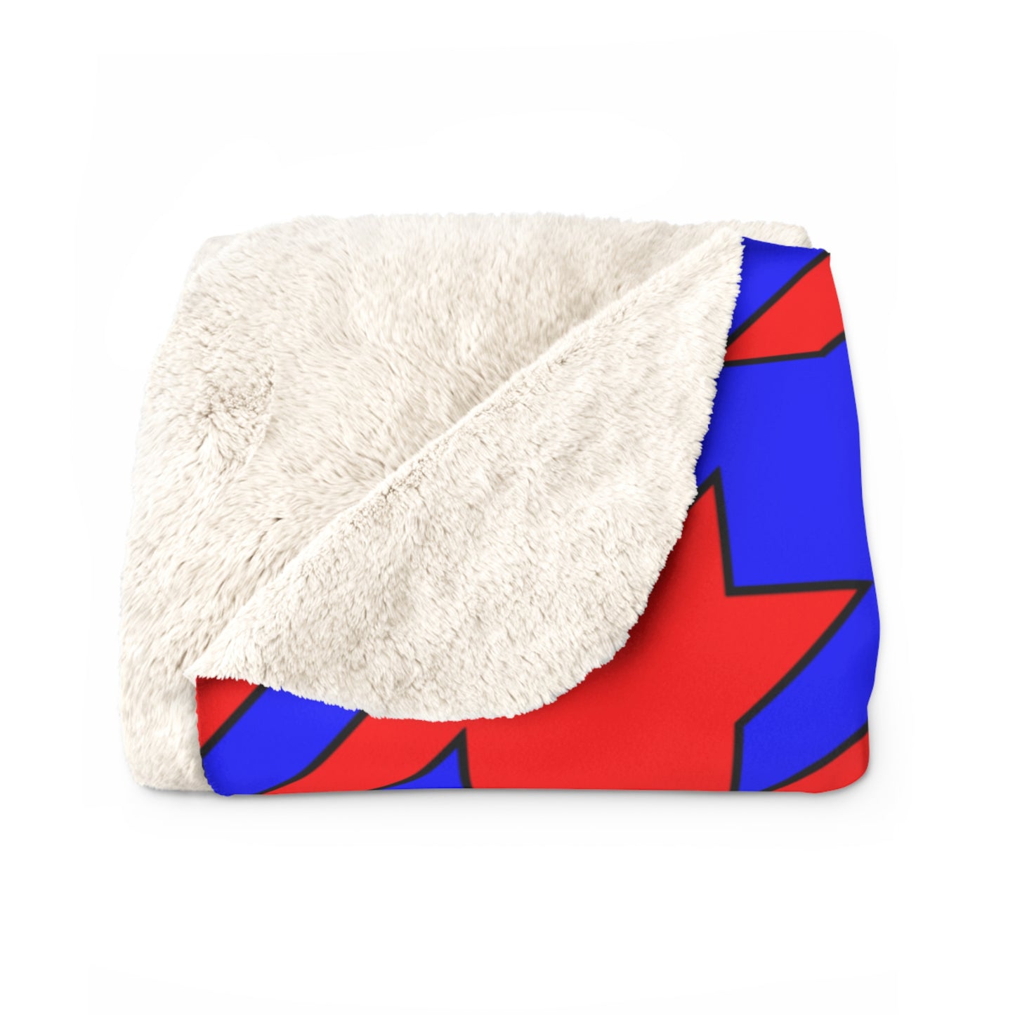 Red, Blue Retro Houndstooth Blanket Throw