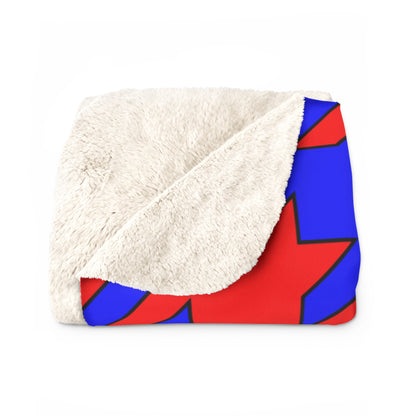 Red, Blue Retro Houndstooth Blanket Throw