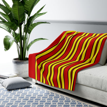 North Macedonia Retro Stripes Blanket Throw