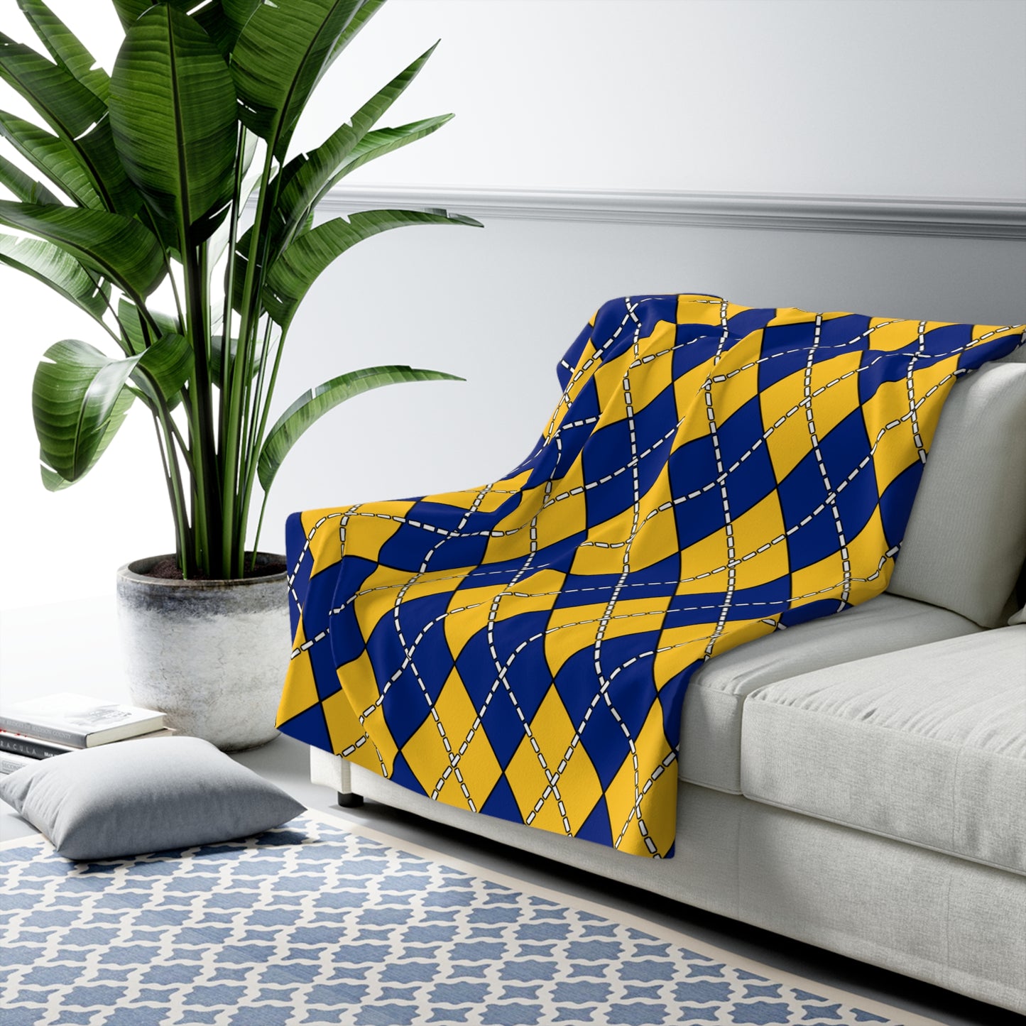 Barbados Retro Argyle Blanket Throw