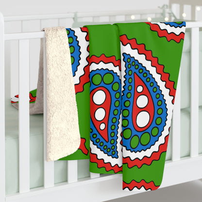 Equatorial Guinea Retro Paisley Blanket Throw