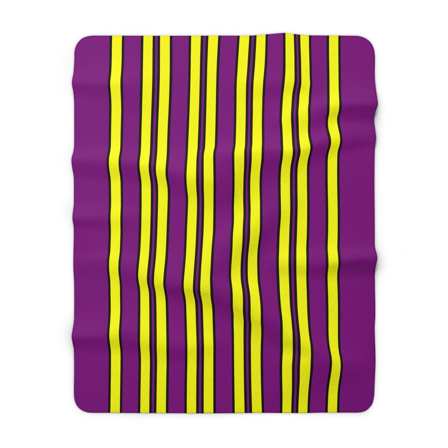 Purple, Yellow Retro Stripes Blanket Throw