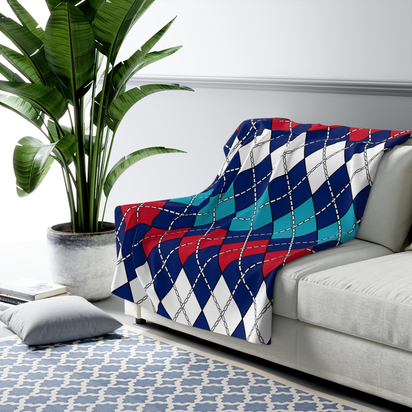 Montserrat Retro Argyle Blanket Throw