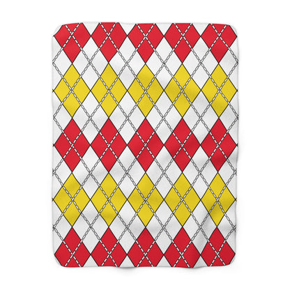 Guernsey Retro Argyle Blanket Throw