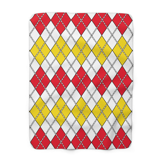 Guernsey Retro Argyle Blanket Throw