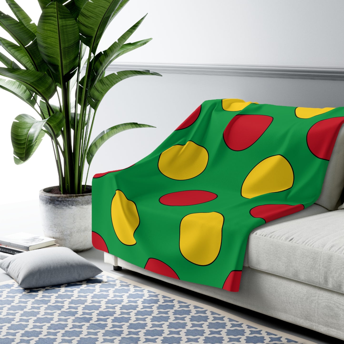 Guinea Bissau Retro Polka Dots Blanket Throw
