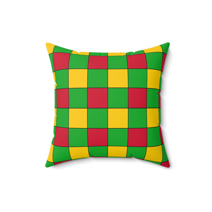 Sao Tome And Principe Retro Check Cushion Pillow