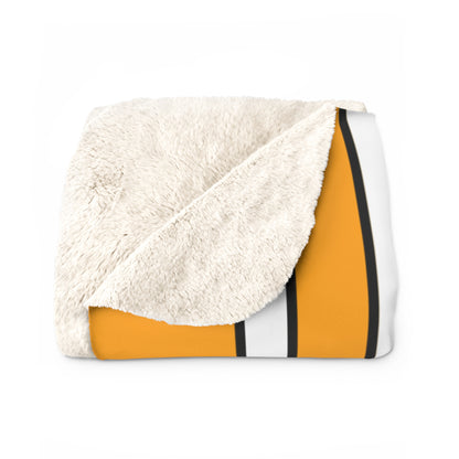 Orange, White Retro Stripes Blanket Throw