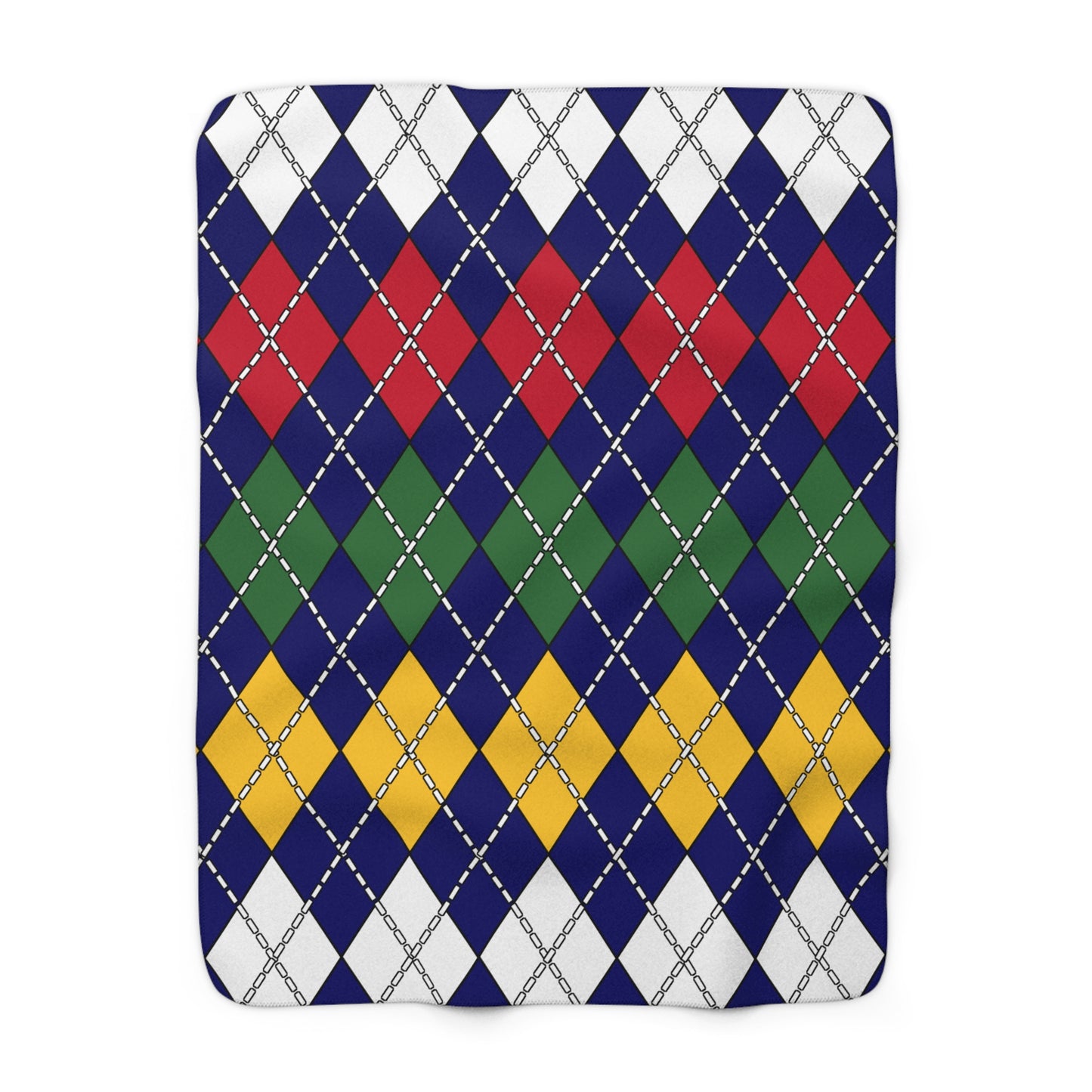 British Virgin Islands Retro Argyle Blanket Throw