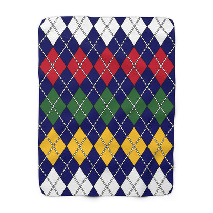 British Virgin Islands Retro Argyle Blanket Throw
