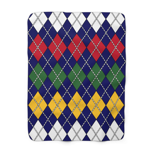British Virgin Islands Retro Argyle Blanket Throw