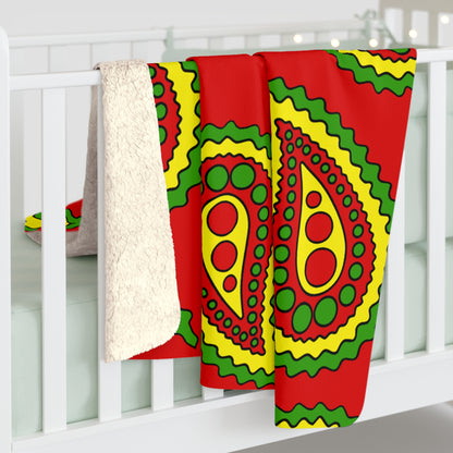 Burkina Faso Retro Paisley Blanket Throw