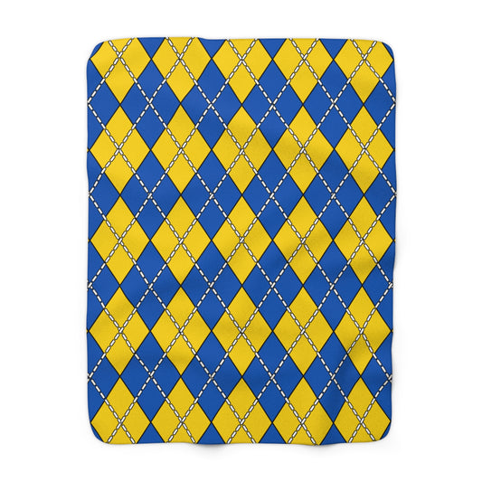 Ukraine Retro Argyle Blanket Throw