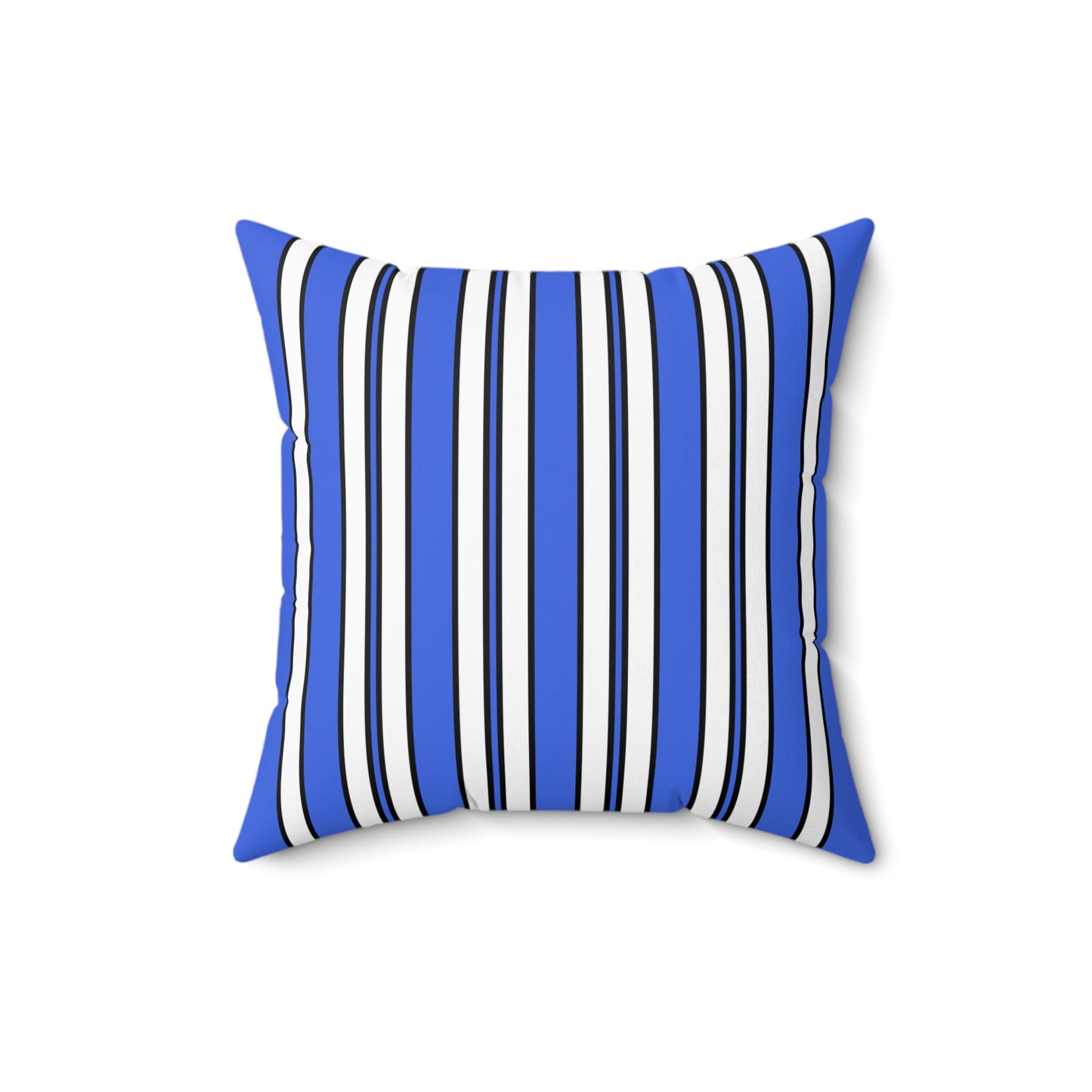 Royal Blue, White Retro Stripes Cushion Pillow