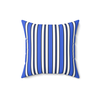 Royal Blue, White Retro Stripes Cushion Pillow
