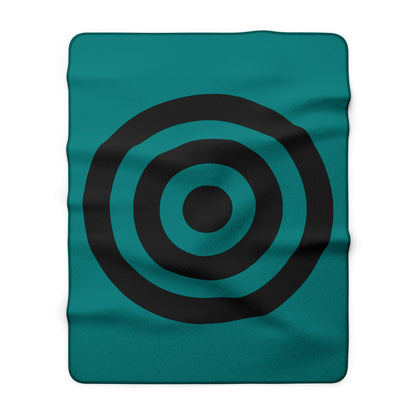 Teal, Black Retro Target Blanket Throw