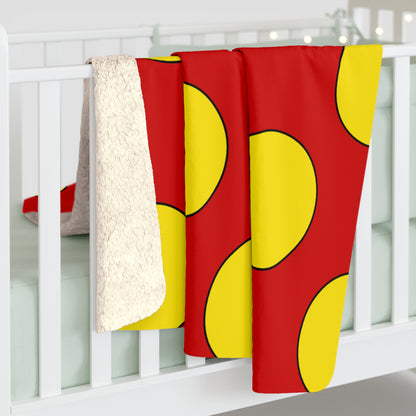 North Macedonia Retro Polka Dots Blanket Throw
