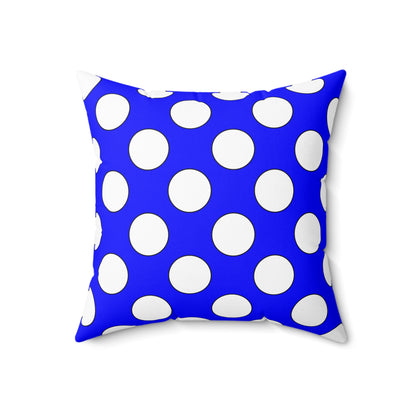 Blue, White Retro Polka Dots Cushion Pillow