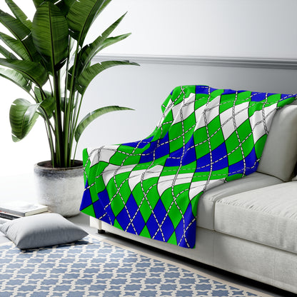 Sierra Leone Retro Argyle Blanket Throw