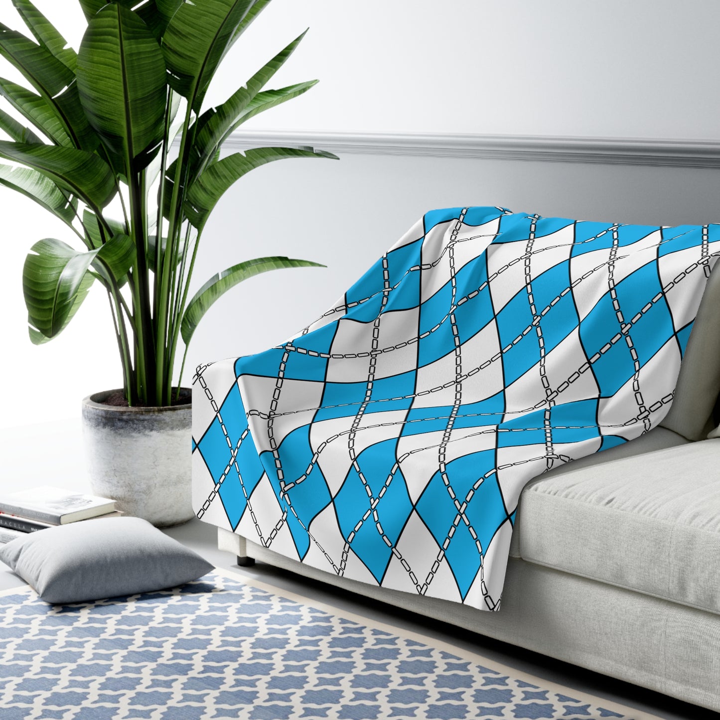 San Marino Retro Argyle Blanket Throw