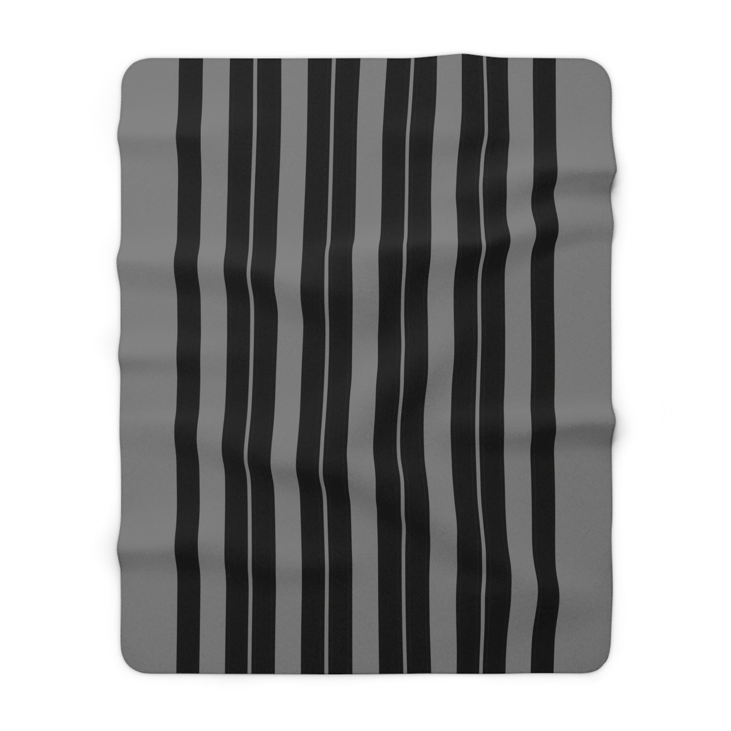 Grey, Black Retro Stripes Blanket Throw