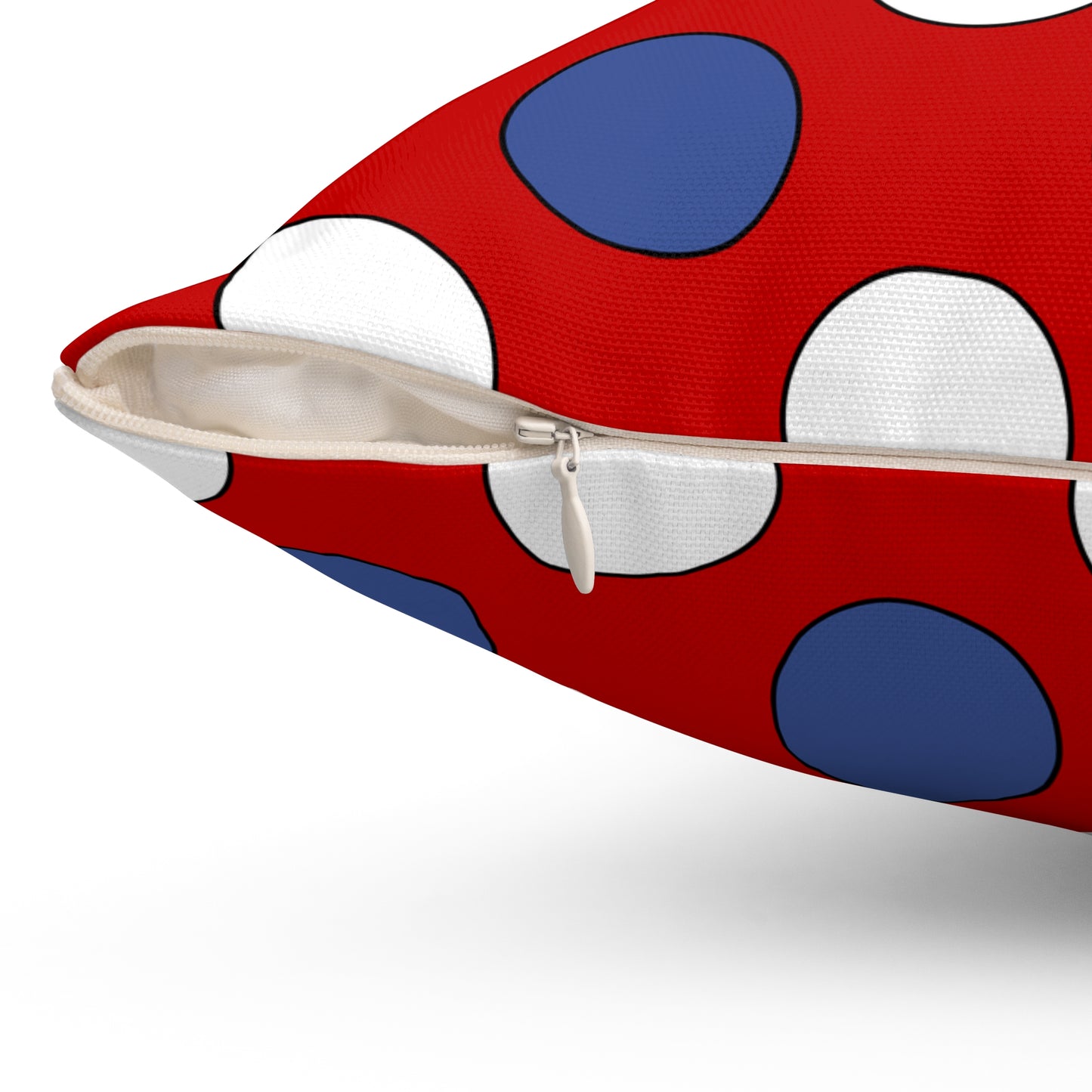 Democratic Peoples Republic Of Korea Retro Polka Dots Cushion Pillow