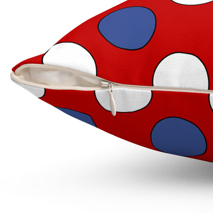 Democratic Peoples Republic Of Korea Retro Polka Dots Cushion Pillow